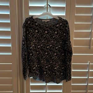 Gray leopard Loft sweater